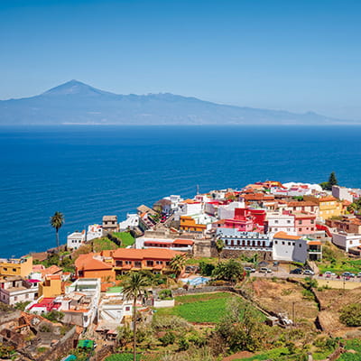 A view of Mount Teide from La Gomera